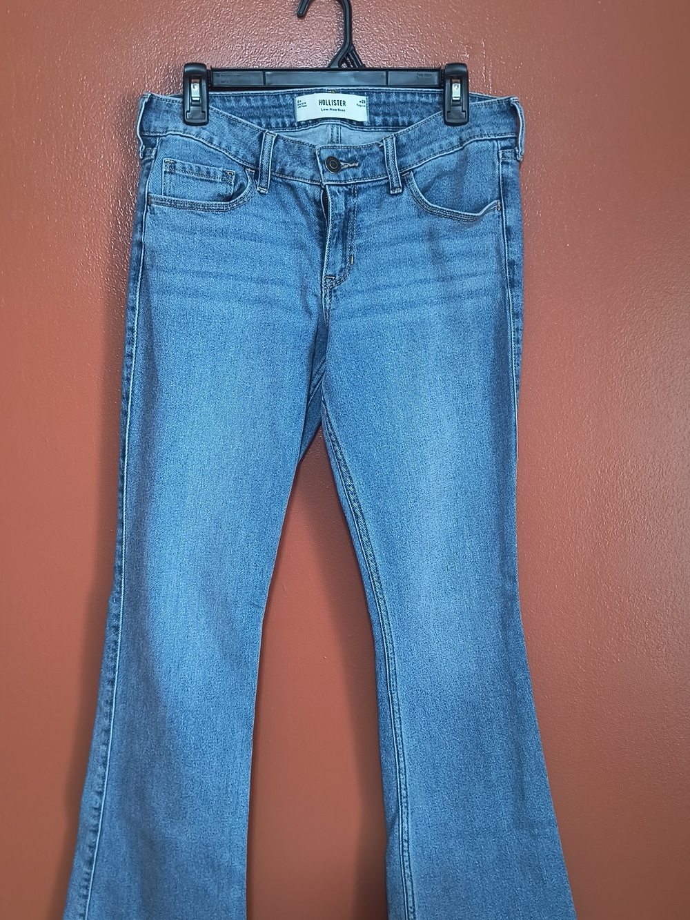Hollister Women's Low Rise Medium Blue Flare Jeans
